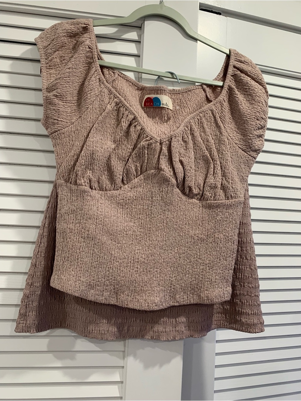 NWOT Free People crinkled cropped top+ mini skirt set boho beach’s clean girl MD